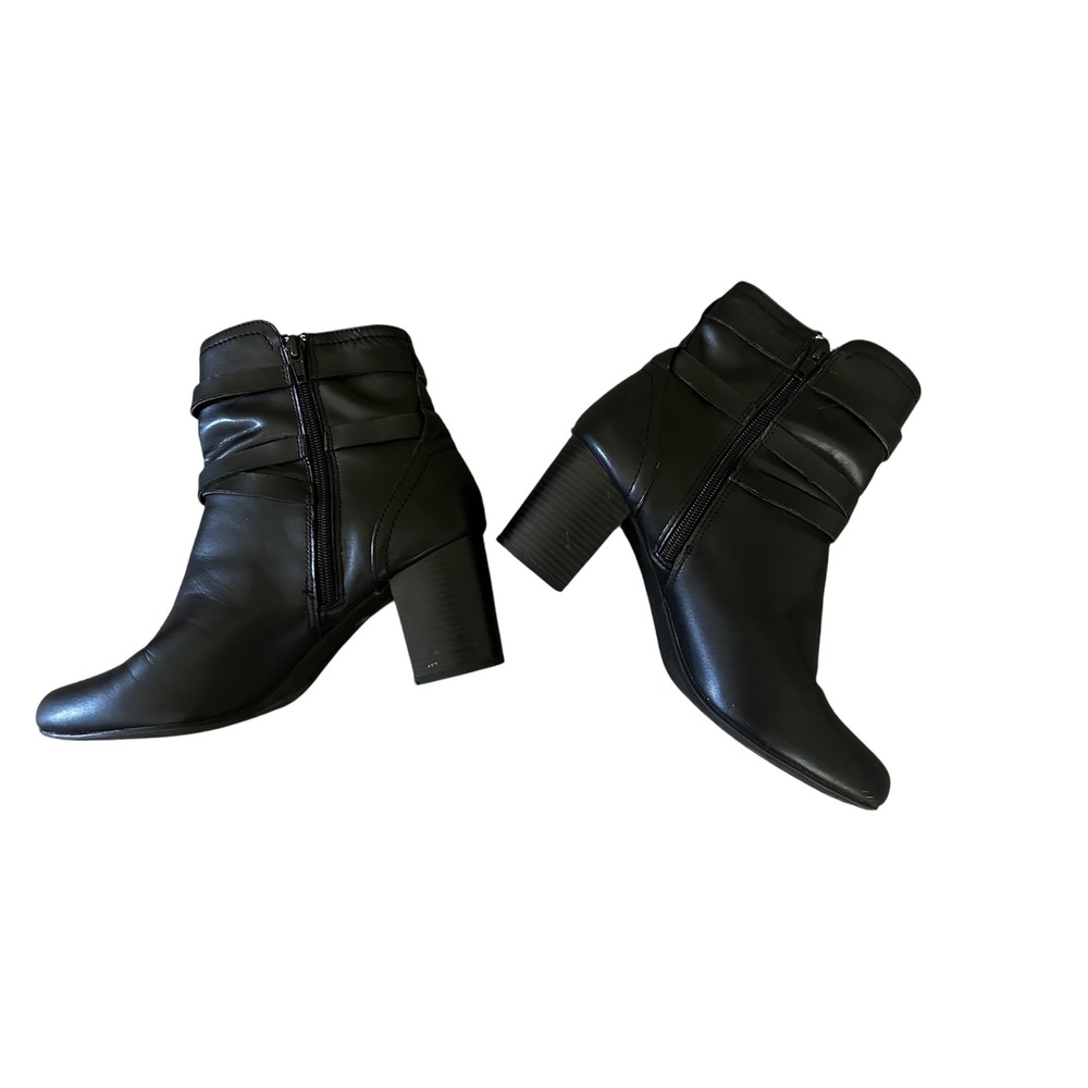 Liz Claiborne Black Ankle Boots Size 9.5 - Picture 2 of 5
